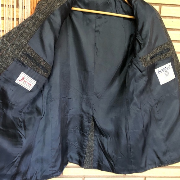 80's Men's Blue Plaid Wool Blazer - Size Med - Chest 42 - Unisex Wool Blazer - Picture 6 of 12